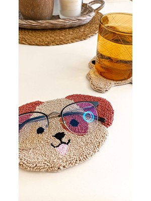 2'li Köpekçik Gözlük Tutucu ve Bardak Altlığı