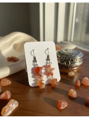 Meneva Aksesuar Akik Doğal Taş Küpe