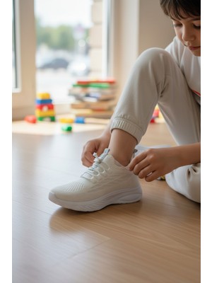 Enoch Çocuk Spor Ayakkabı Örgülü Esnek Bağcıklı Hafif Taban