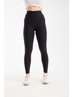 Hdm Kadın Yüksek Bel Fitilli Toparlayıcı Siyah Dar Paça Tayt - H5808