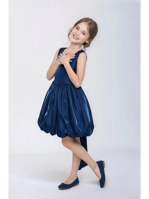 Lovrel Kız Çocuk Saten Kumaş Şık ve Rahat Abiye Düğün Mezuniyet Özel Gün Elbise