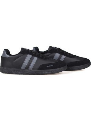 Kajila Erkek Siyah Süet Detaylı Günlük Sneaker -Rahat, Klasik Spor Ayakkabı