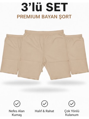 Woan 3’lü Set Premium Bayan Şort | Nefes Alan Kumaş, Hafif ve Rahat