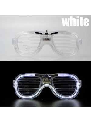 Ett Beyaz LED Işıklı Parti Gözlüğü - Neon Glow Şerit Gözlük 3 Modlu Dinç Store - 004982
