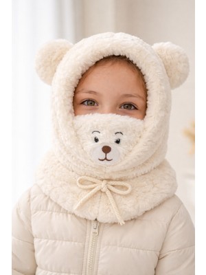 Peluş Ayıcık Atkılı Şapka