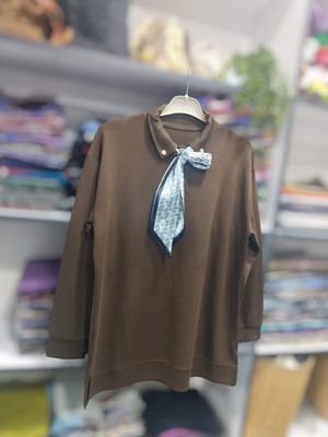 Nisa Butik Giyim Fular Detaylı Tunik