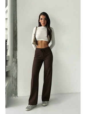 Kadın Fitilli Esnek Rahat Bağcıklı Günlük Eşofman