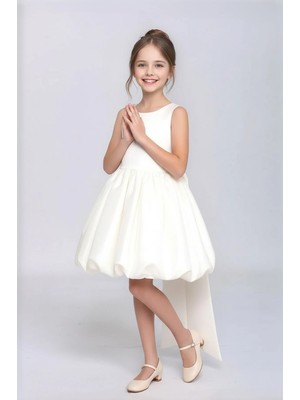 Lovrel Kız Çocuk Saten Kumaş Şık ve Rahat Abiye Düğün Mezuniyet Özel Gün Elbise