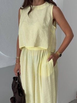 Madame Melek Modal Kumaş Şalvar Pantolon Bluz Takım Rahat Kesim Yazlık Ikili Takım