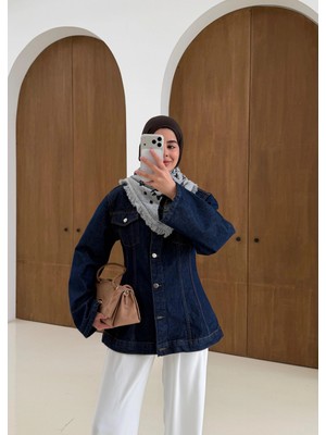 Moda Aksa 0000 Bel Oturmalı Kot Ceket