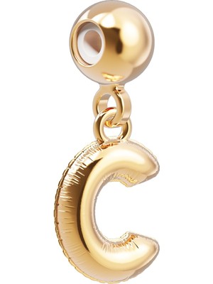 Chocli 18 Ayar Altın Kaplama Charm Harf - C