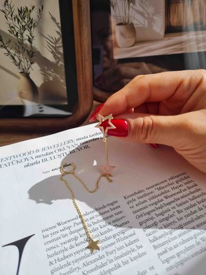 Xuping Jewelry Özel Seri Yıldız Figürlü Zincirli Küpe