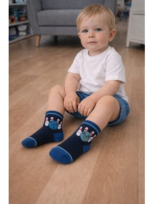 Gigi Giyim Bowling Baskılı Erkek Çocuk Soket Çorap