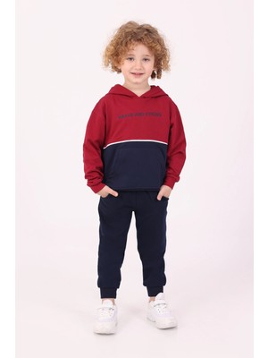 Mixima 3-6 Yaş Kapüşonlu 2 Iplik Kumaş Alt Üst Takım | Mevsimlik Çocuk Eşofman Takımı
