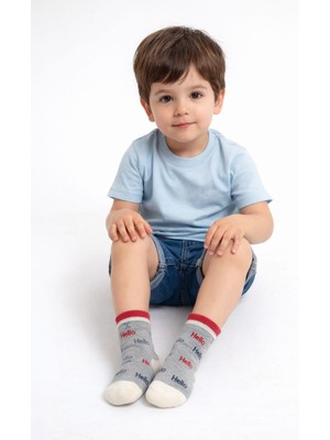 Gigi Giyim Hello Yazılı Erkek Çocuk Soket Çorap
