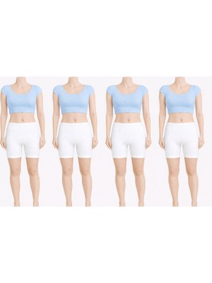 Belpa Likralı Penye Tayt, Pamuklu, Büyük Beden Içlik Tayt %95 Pamuklu %5 Likra 4'lü Paket