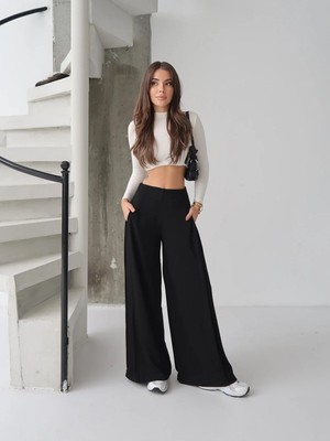 Paw Garage Kadın Selene Modal Kumaş Pileli Palazzo Pantolon