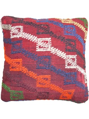 El Dokuma Kilim Kırlent Kılıfı (45X45 Cm)