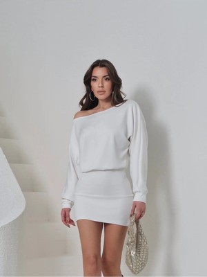 Paw Garage Modal Kayık Yaka Elbise