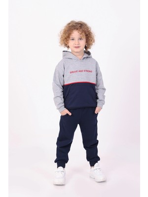 Mixima 3-6 Yaş Kapüşonlu 2 Iplik Kumaş Alt Üst Takım | Mevsimlik Çocuk Eşofman Takımı