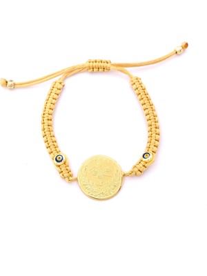 Ferizz Altın Kaplama 2.5luk Reşatlı Sarı Ipli Bileklik BLK-1247