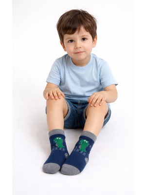 Gigi Giyim Sevimli Dinozor Baskılı Erkek Çocuk Çorap
