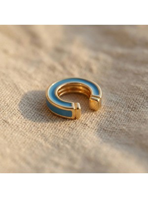 Zeino Renk Seçenekli Kalın Mineli Çelik Kıkırdak Küpeler - 14K Altın Kaplama - 15 mm çap