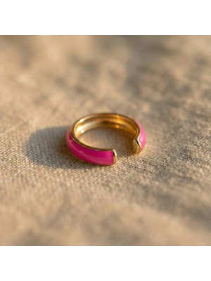Zeino Renk Seçenekli Minimal Mineli Çelik Kıkırdak Küpeler - 14K Altın Kaplama - 16 mm çap