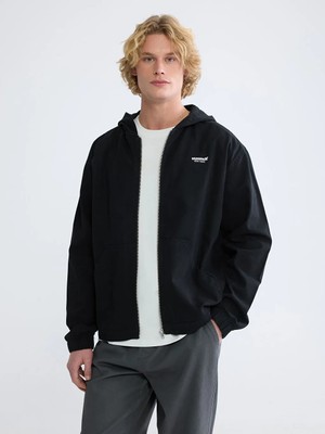 LC Waikiki Siyah Loose Fit Erkek Jean Ceket