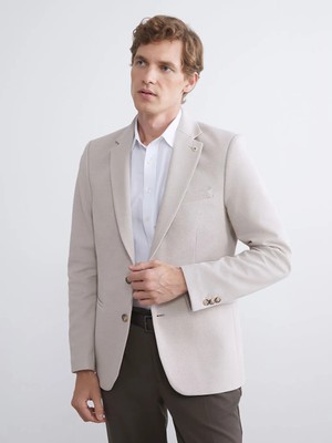 LC Waikiki Bej Dar Kalıp Erkek Blazer Ceket