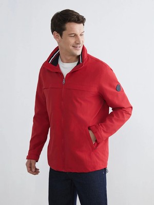 LC Waikiki Kırmızı Standart Kalıp Kapüşonlu Erkek Yağmurluk