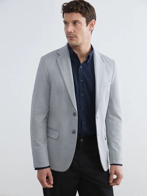 LC Waikiki Gri Dar Kalıp Erkek Blazer Ceket