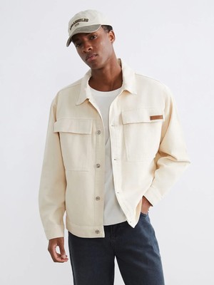 LC Waikiki Bej Loose Fit Erkek Jean Ceket