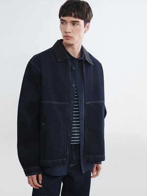 LC Waikiki Indigo Rahat Kalıp Erkek Jean Ceket