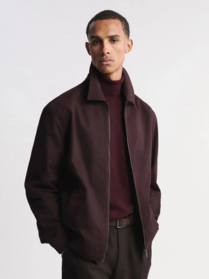 LC Waikiki Mürdüm Rahat Kalıp Gabardin Erkek Ceket