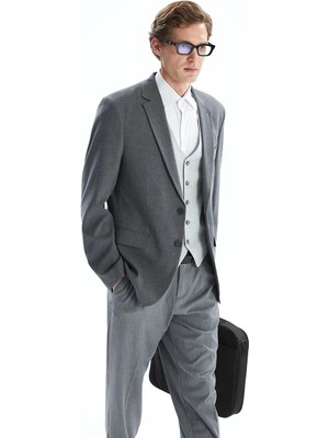 LC Waikiki Antrasit Standart Kalıp Erkek Blazer Ceket