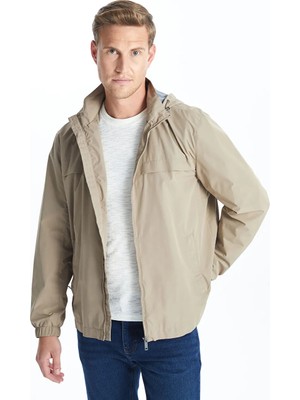 LC Waikiki Bej Standart Kalıp Kapüşonlu Erkek Mont