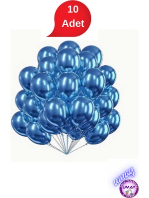 Atom 10 Adet 12 Inç Metalik Balon | Helyum Uyumlu Parlak Lateks Parti & Organizasyon Balonu