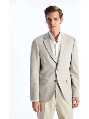 LC Waikiki Bej Dar Kalıp Erkek Blazer Ceket
