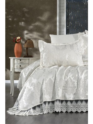 Danteel Home Gizem Gipürlü Yatak Örtüsü 3 Parça (Krem)