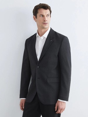 LC Waikiki Antrasit Standart Kalıp Erkek Blazer Ceket