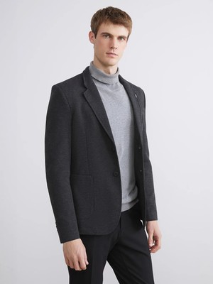 LC Waikiki Antrasit Standart Kalıp Erkek Blazer Ceket