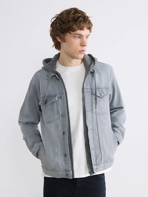 LC Waikiki Gri Standart Kalıp Erkek Jean Ceket