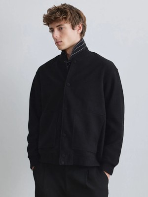 LC Waikiki Siyah Rahat Kalıp Kolej Yaka Erkek Ceket