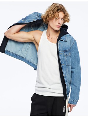 LC Waikiki Indigo Standart Kalıp Erkek Jean Ceket