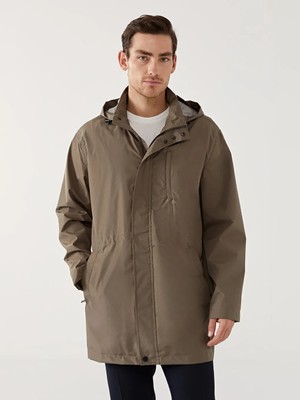 LC Waikiki Haki Standart Kalıp Kapüşonlu Erkek Ince Mont