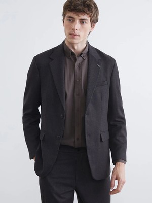 LC Waikiki Kahverengi Standart Kalıp Erkek Blazer Ceket