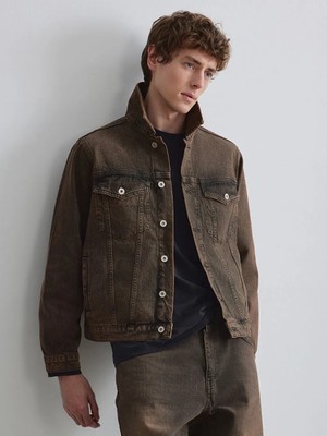 LC Waikiki Kahverengi Slim Fit Erkek Jean Ceket