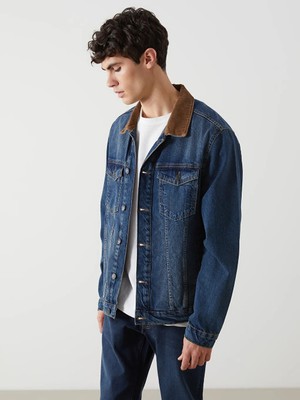 LC Waikiki Indigo Standart Kalıp Erkek Jean Ceket