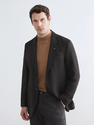 LC Waikiki SOUTHBLUE Kahverengi Erkek Blazer Ceket Standart Kalıp Uzun Kollu Şık Tasarım